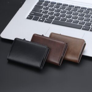 Crazy Horse Leather Anti-degaussing Card Clamp Men